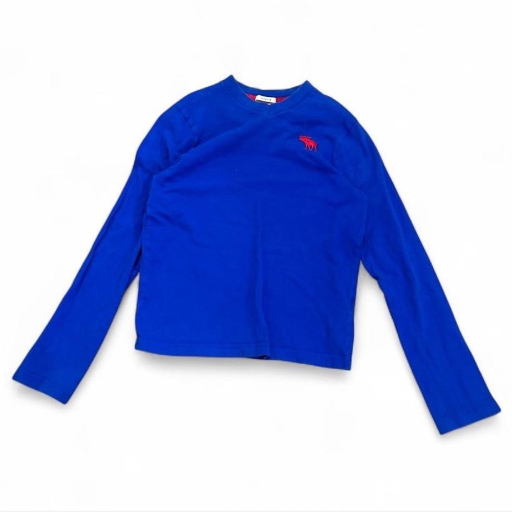 Abercrombie blue long sleeve tee with red logo
